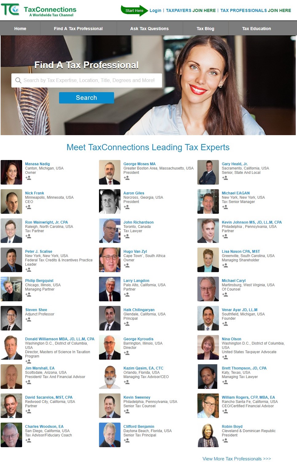 taxconnections index page