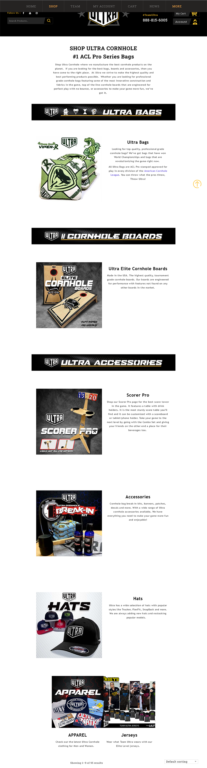 Ultra Cornhole product page